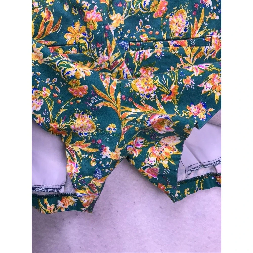 Marquis‎ Floral Shorts Womens 4 Green Excellent Tropical Botanical Stretch